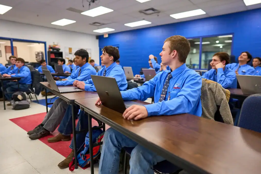 Service Management students attending class