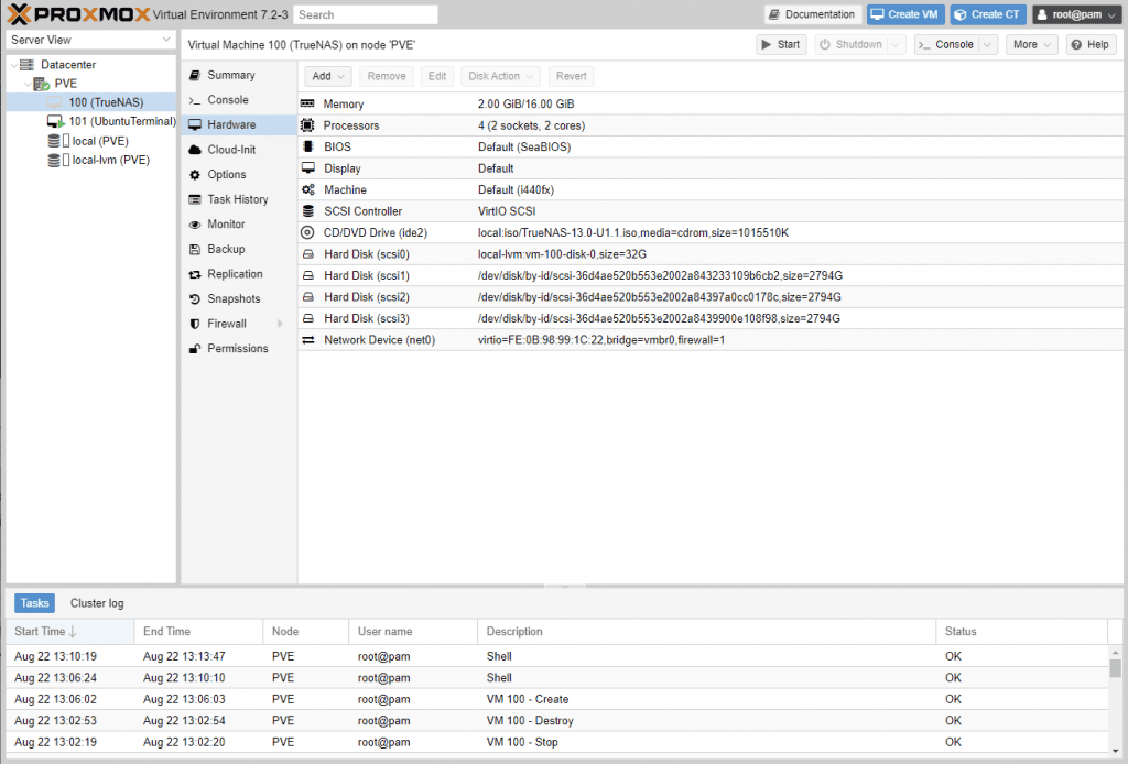 Proxmox Attached SAS drives