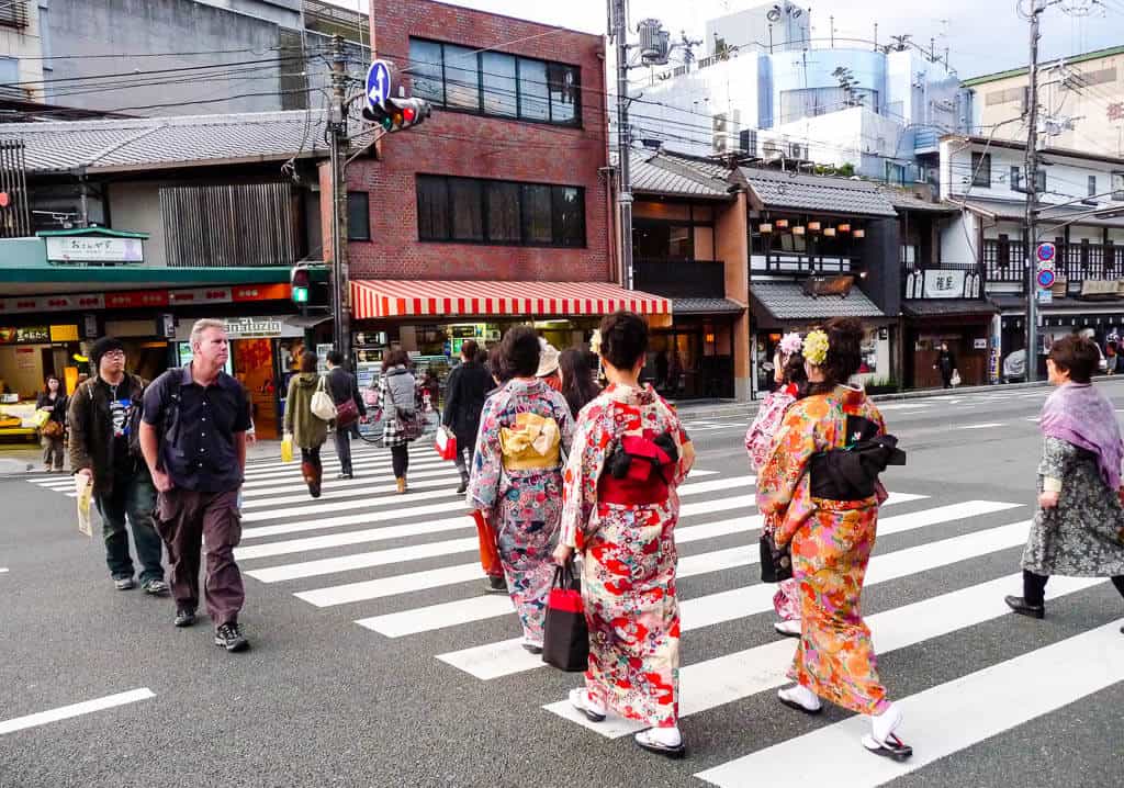Geisha's in downtown Kyoto