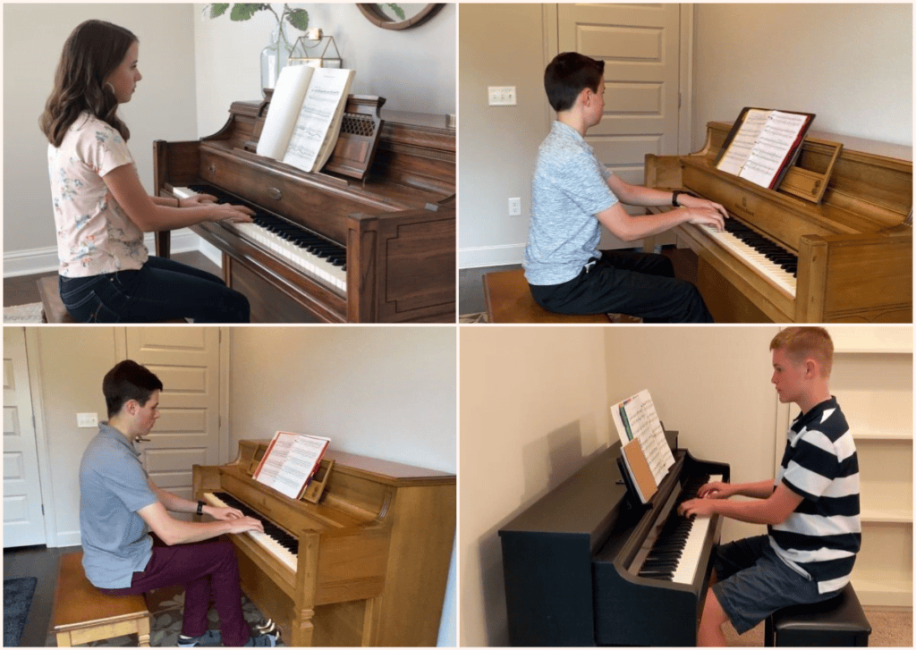 piano students playing Debussy