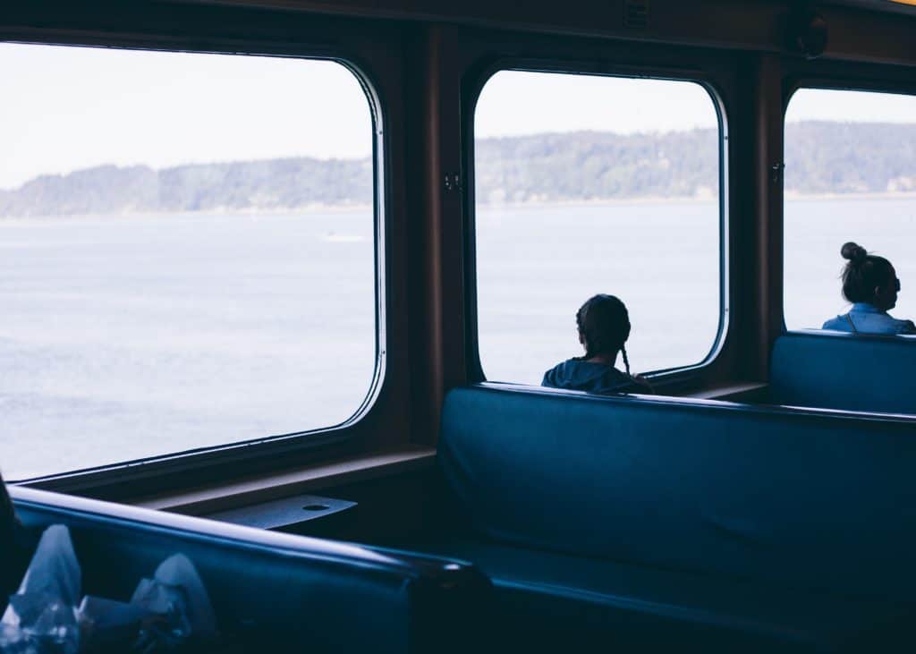 Girl on Ferry to Whidbey Island in Washington State