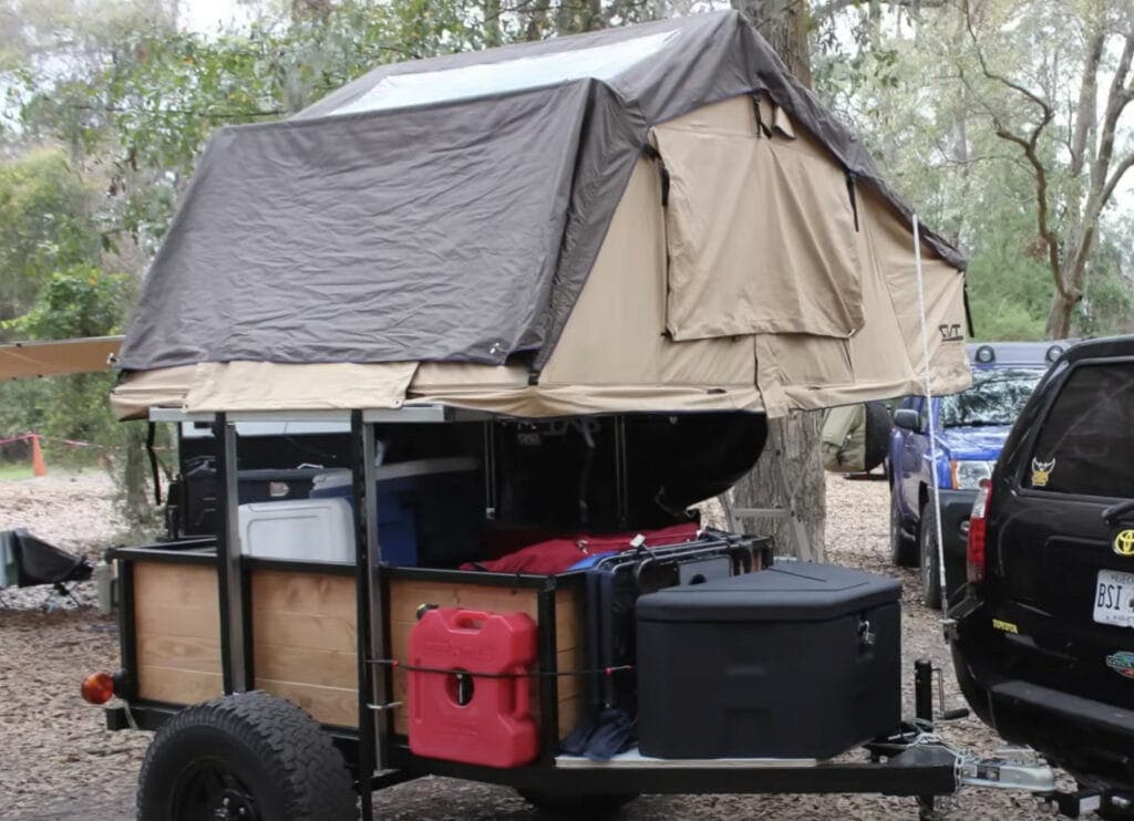 DIY Trailer Tent Deployed