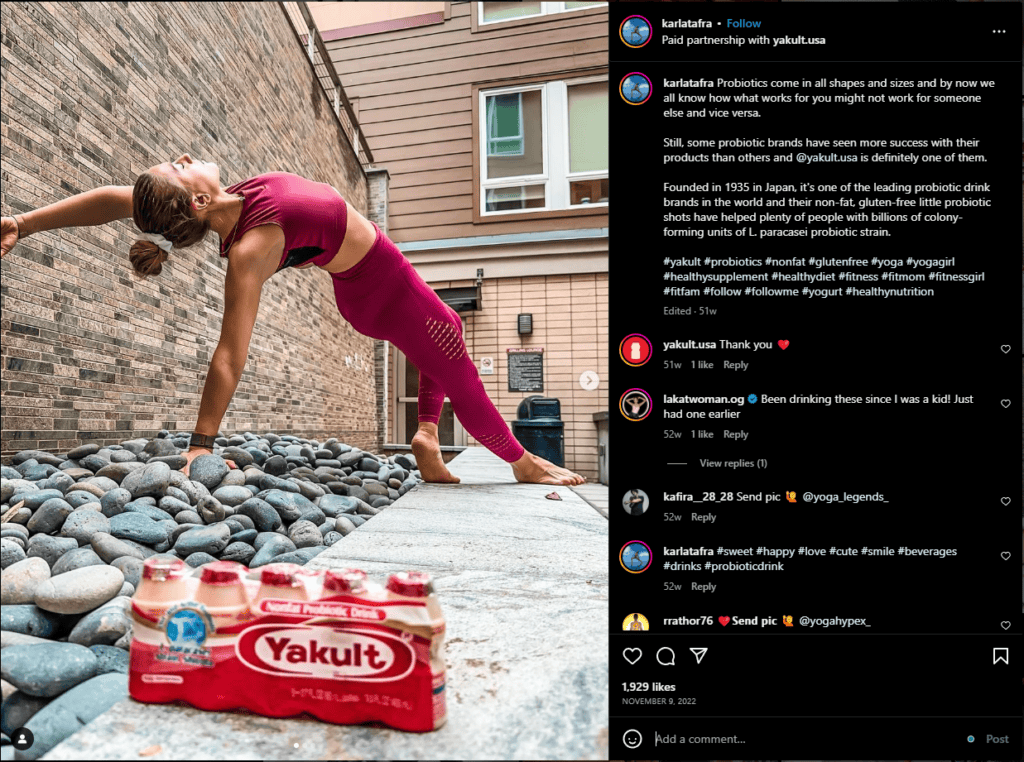 Screenshot showcasing a collaboration with a brand and an expert in a connected field.