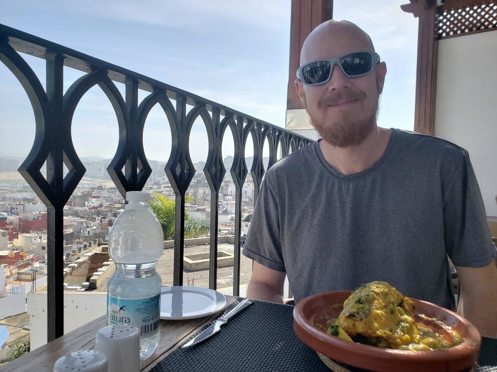 moroccan couscous meal at restaurant in tangier on day trip to Morocco tour