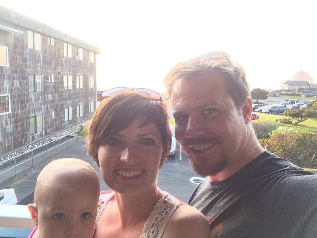 Our hotel room on the coast, that is actually the ocean behind us, its hard to see!