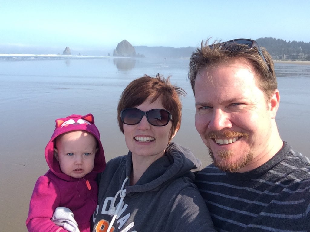 With Haystack rock in the background!