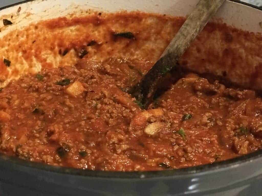 Finished bolognese sauce