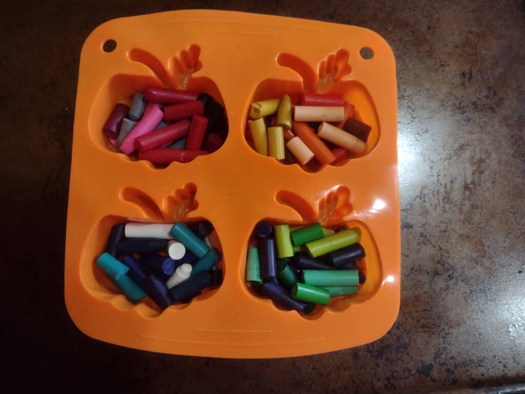 Colorfully Create and Reuse by Melting Crayons in the Oven