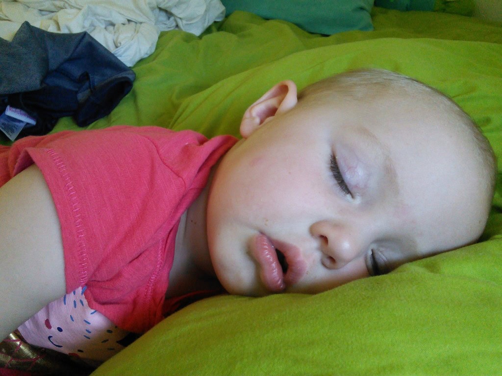 Kid sleeps hard...