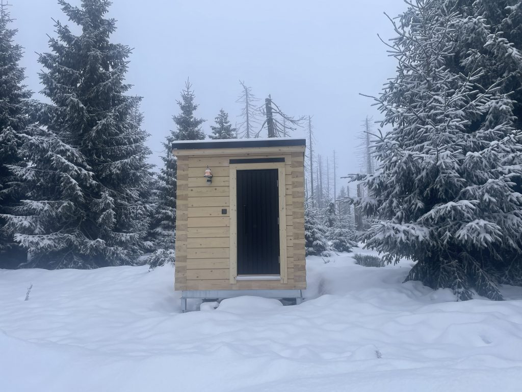 finnische CUBE Sauna am Ferienhaus Oderbrück