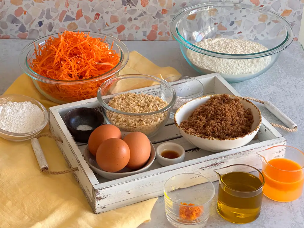 Ingredients for the Orange Carrot Cake