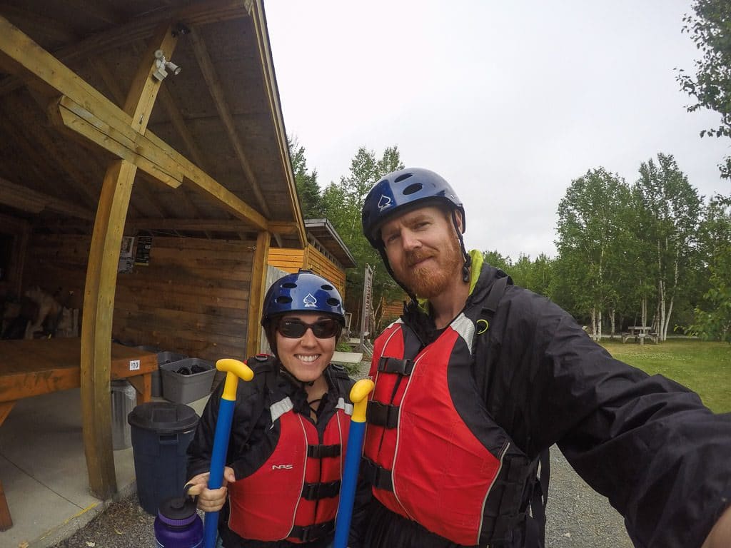 Brooke and Buddy selfie prior to going rafting in Newfoundland