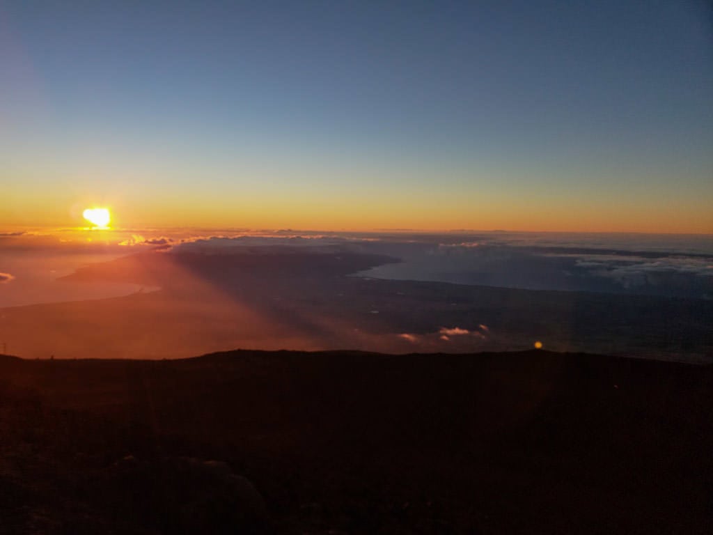 Sunset above the clouds at Haleakalā National Park 