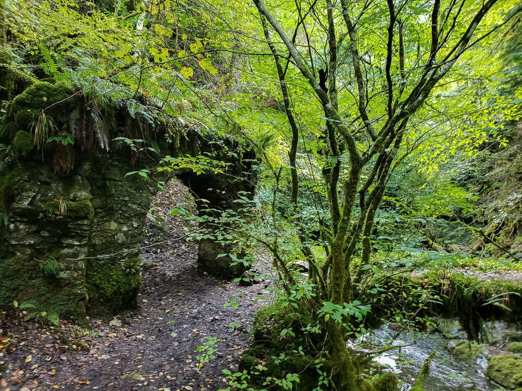 Old structure of a possible bridge at Reelig Glen