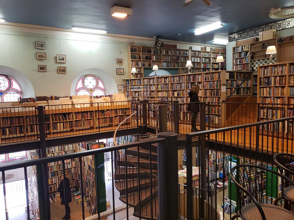 inside a unique library in downtown inverness scotland