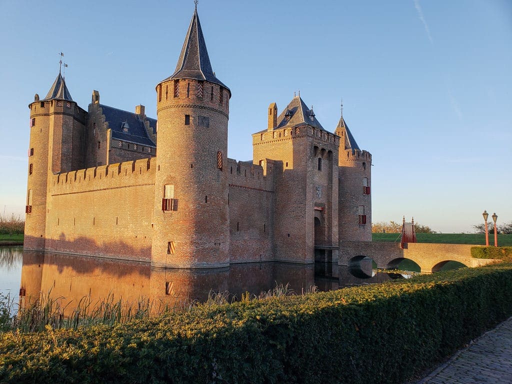 Muiderslot Castle and moat surrounding it