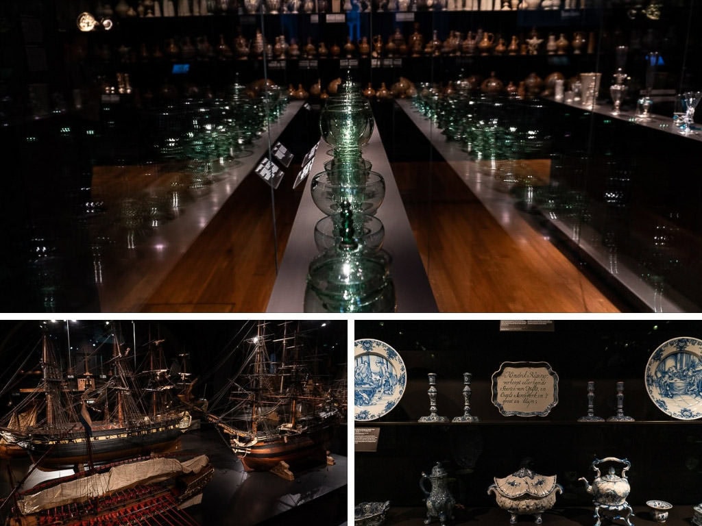 porcelain and glass art at Rijksmuseum in amsterdam