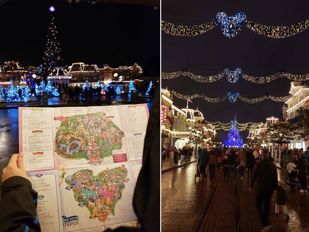 map of disneyland paris and christmas decor