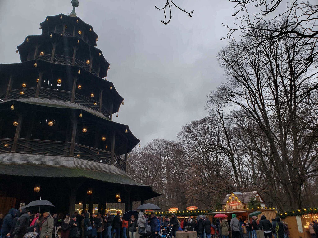 chinese tower christmas market in munich germany