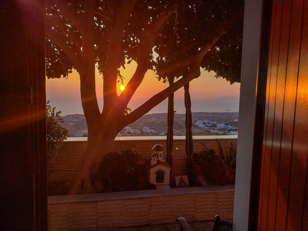 things to do in santorini - east side sunrise from airbnb