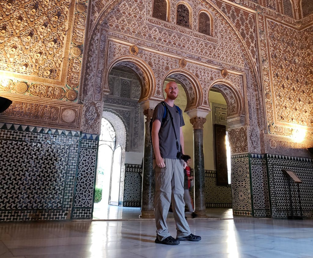 standing in sevilla spain real alcazar