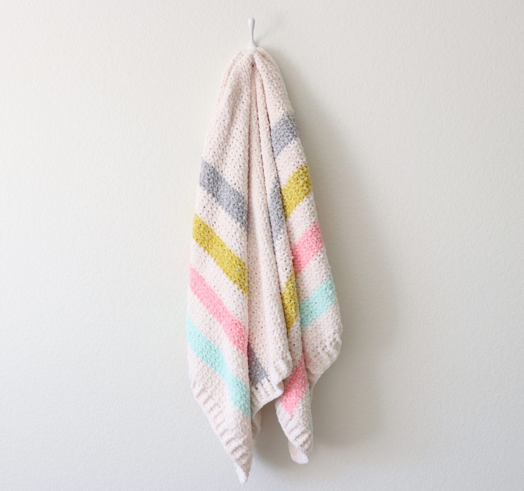 Crochet Unicorn Stripes Baby Blanket