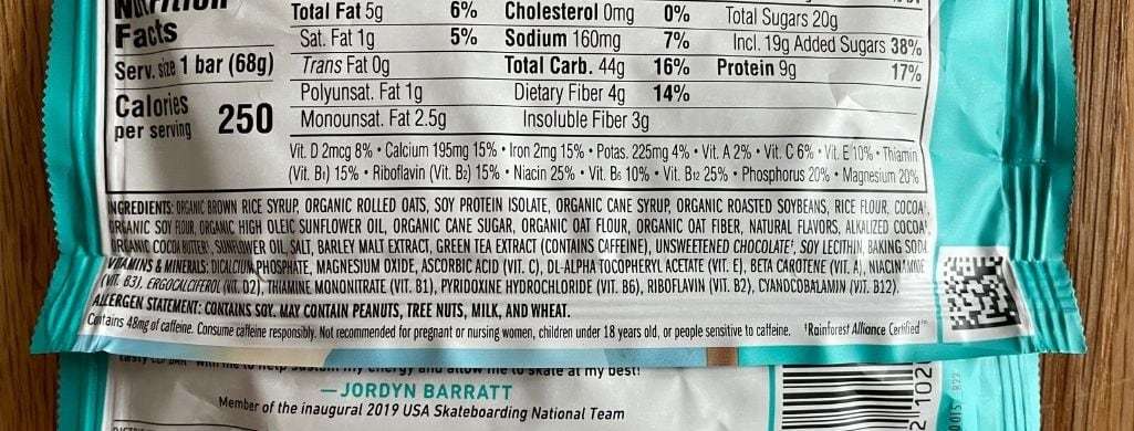 Clif Bar Ingredients and Nutrition Facts