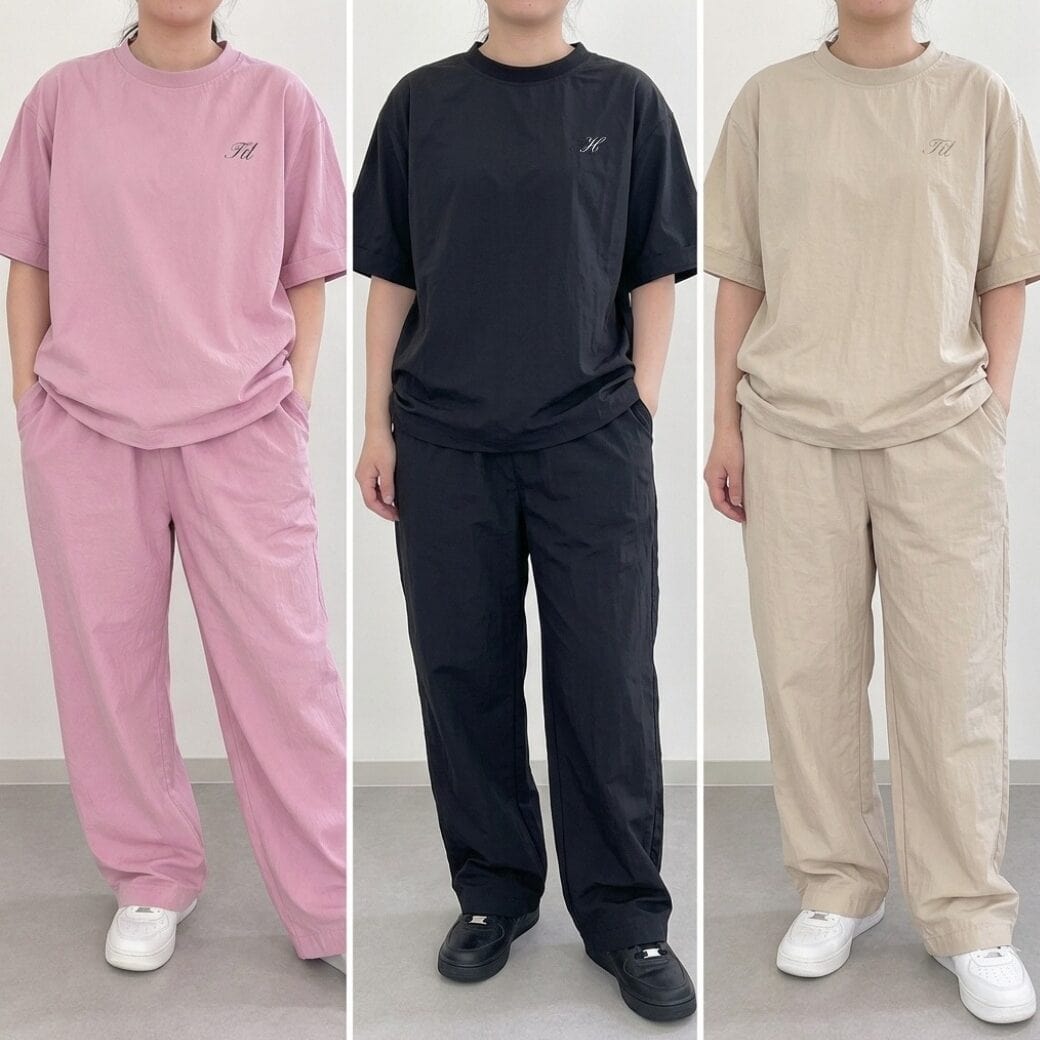 三種類のセットアップ着用