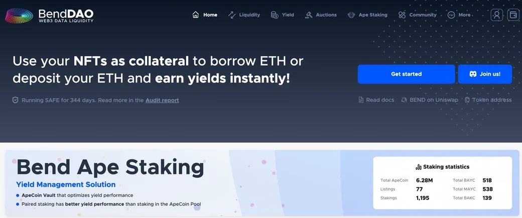 BendDAO for borrowing against NFTs