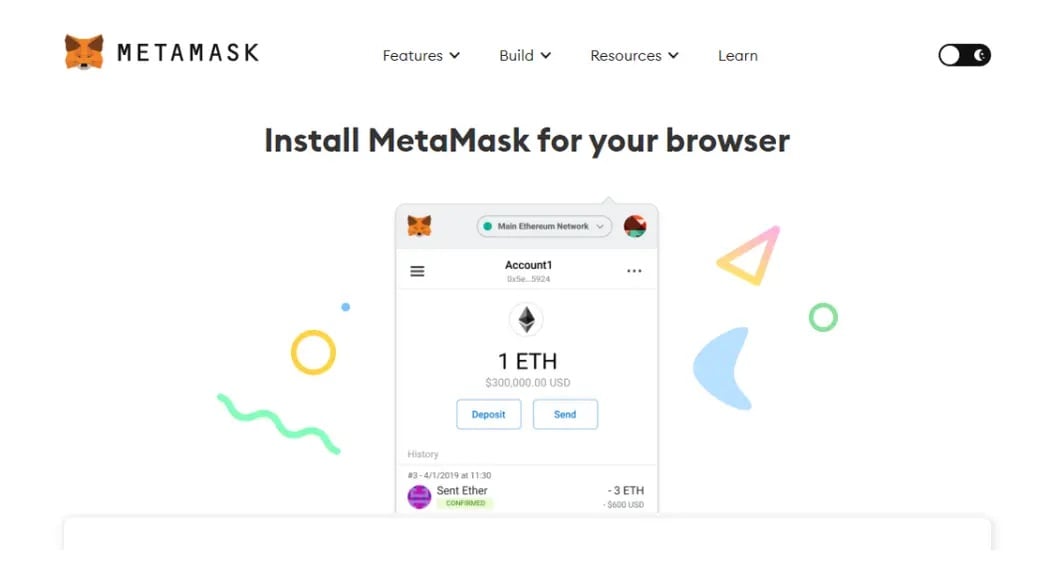 MetaMask wallet extension 