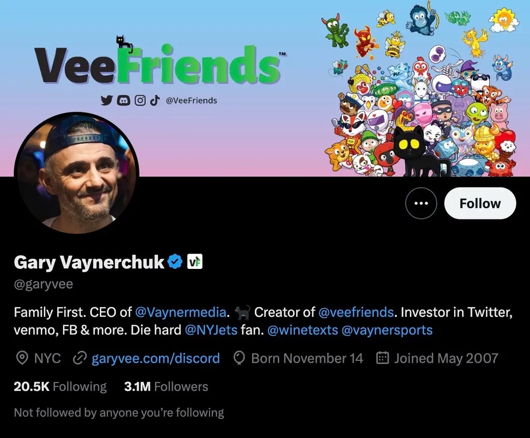 Gary Vaynerchuk Twitter account