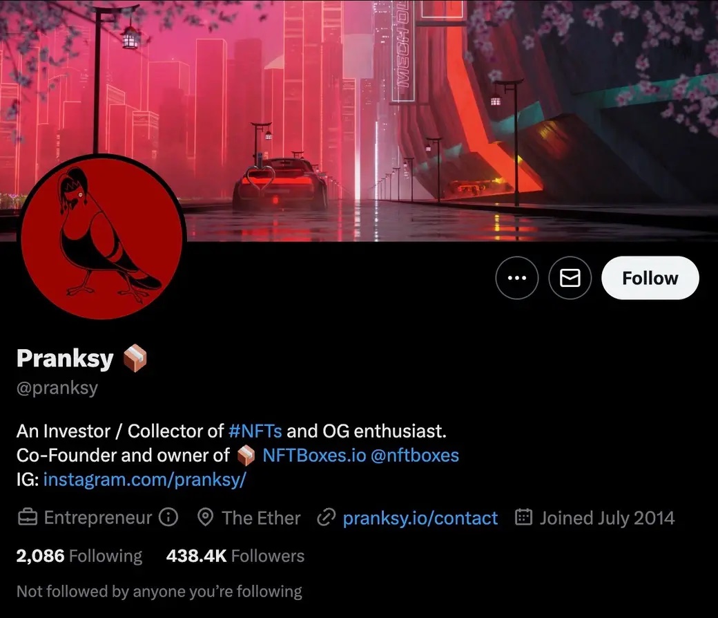 Pranksy Twitter Account