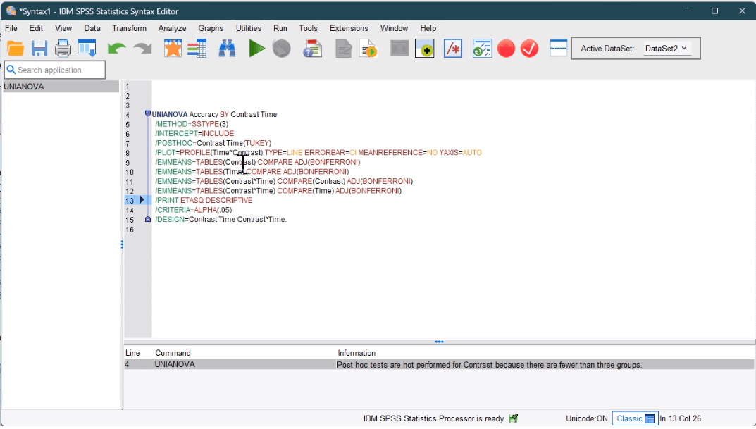 Modificar sintaxis en anova de 2 factores