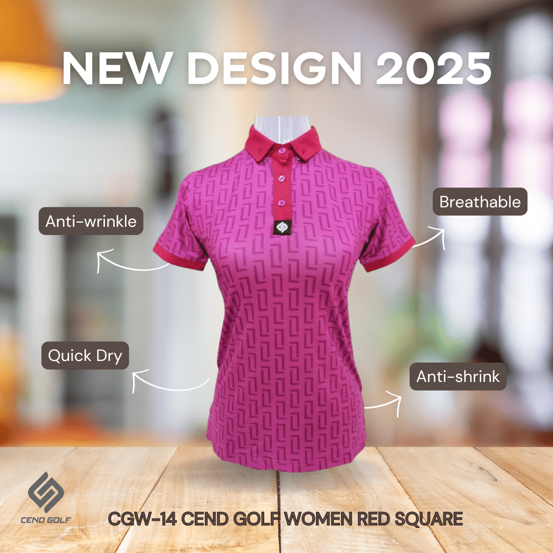 CEND Golf Women T-Shirt (Red Geo) CGW-14