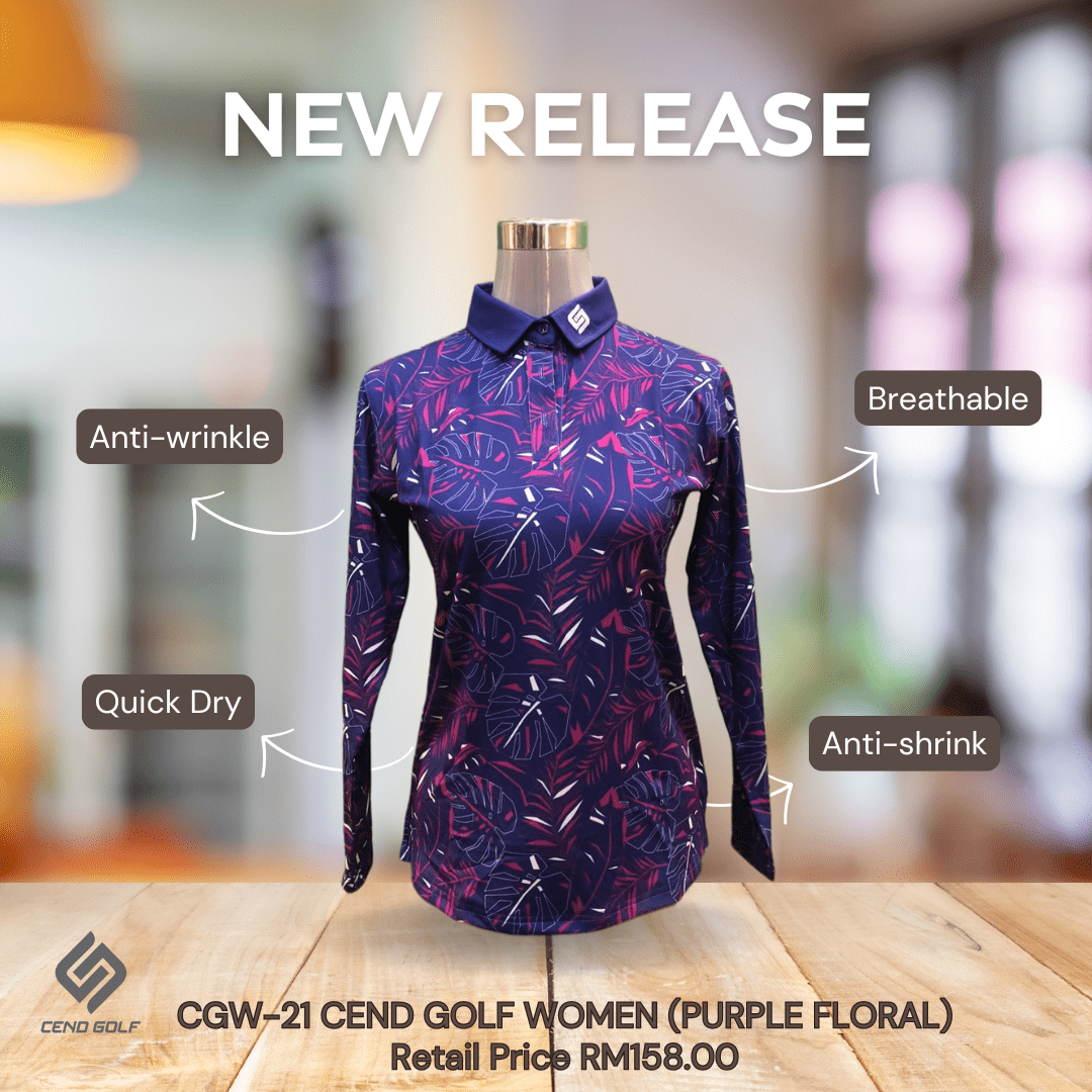 CEND Golf Women T-Shirt (Purple Floral) CGW-21