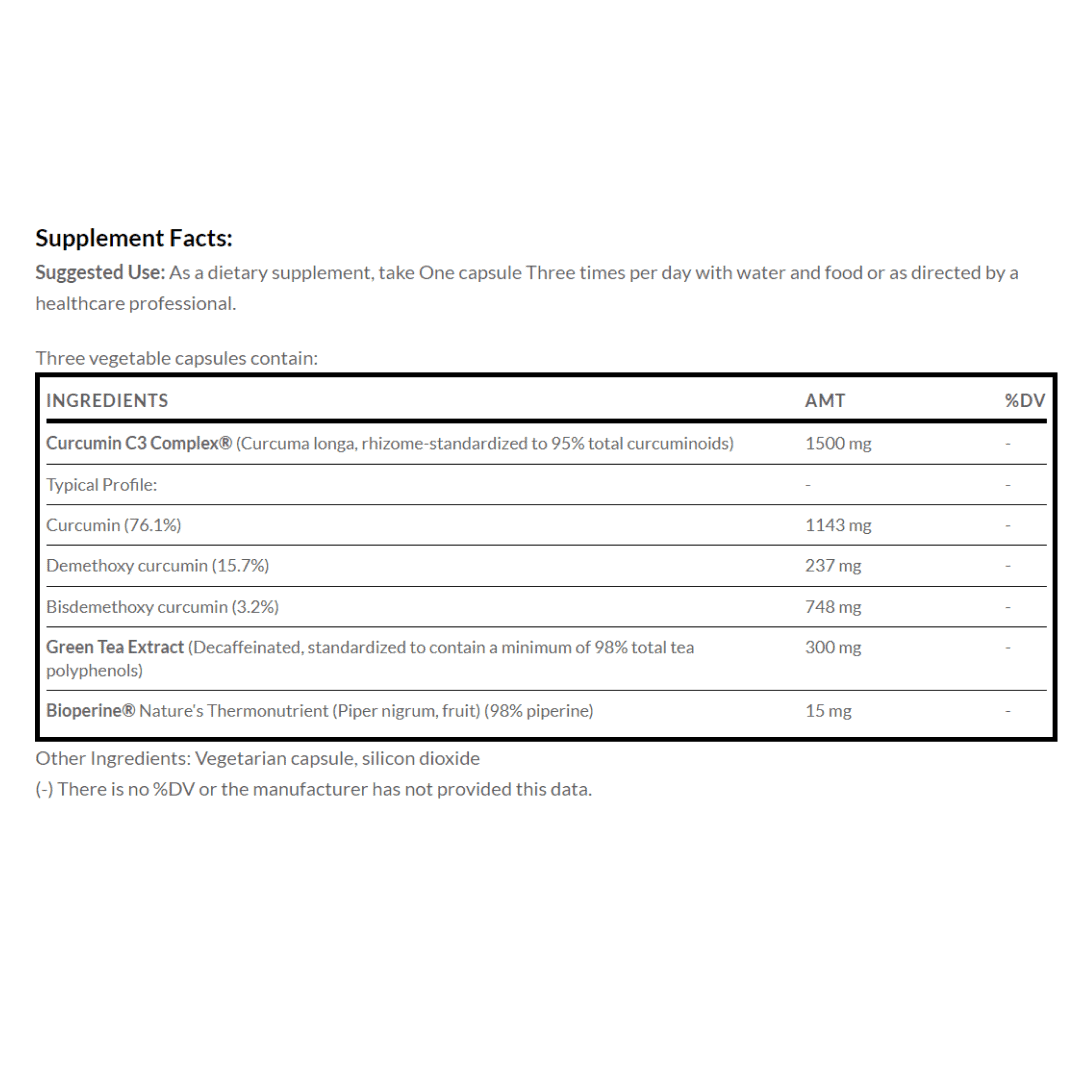 Curcumin C3 Complex supp facts