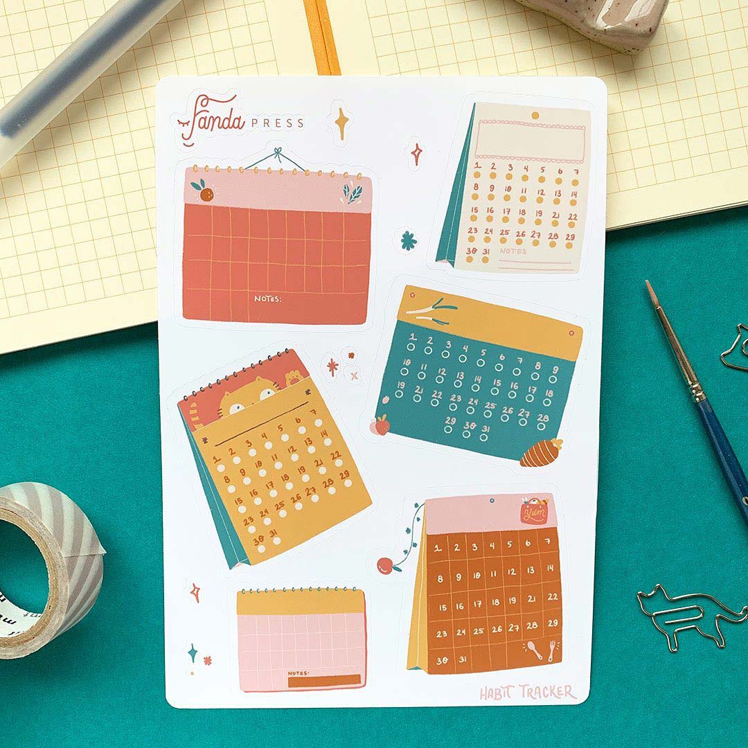 cute habit tracker stickers