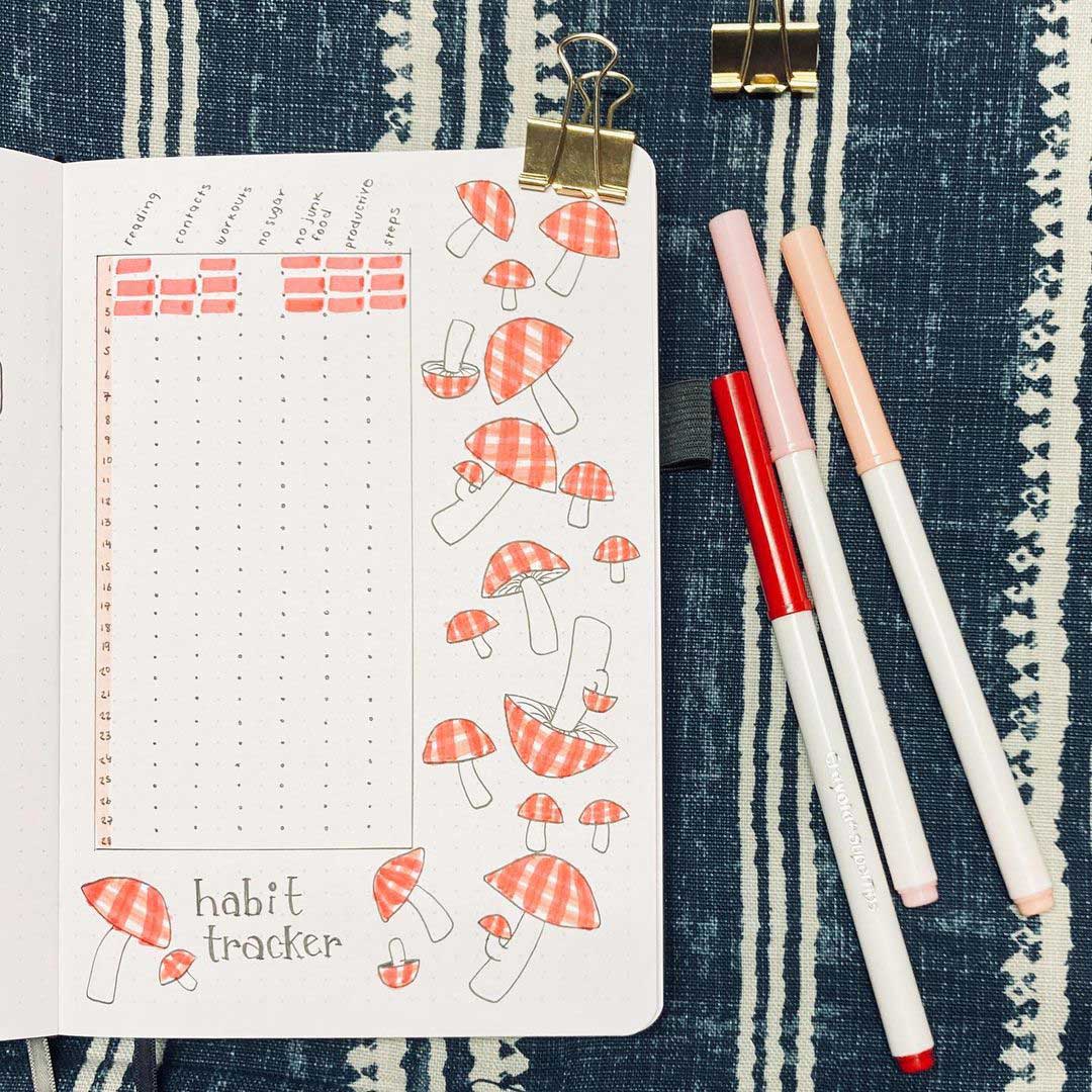 mushroom habit tracker idea