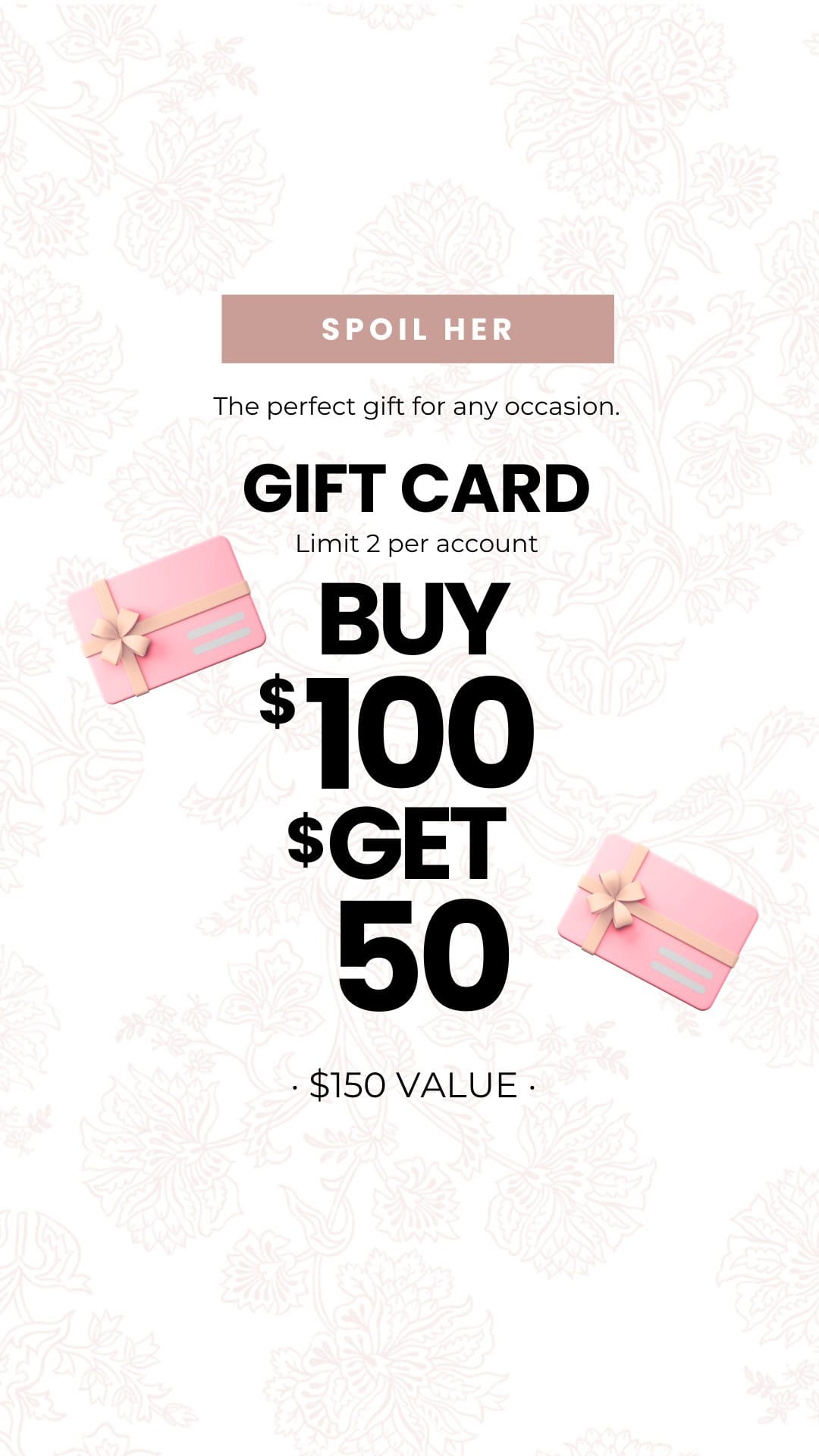 Mother’s Day Gift Card Special Rancho Cucamonga | Buy $100 Get $50 Free Mother’s Day gift card promotion at Gemini Plastic Surgery in Rancho Cucamonga offering buy $100 get $50 free.
