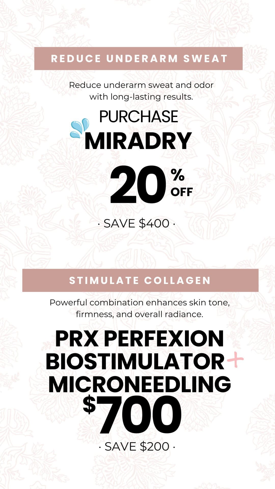miraDry and PRX Microneedling Specials Rancho Cucamonga Inland Empire miraDry sweat reduction treatment and PRX microneedling special at Gemini Plastic Surgery in Rancho Cucamonga.