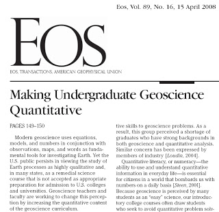 Making undergraduate geoscience quantitative.