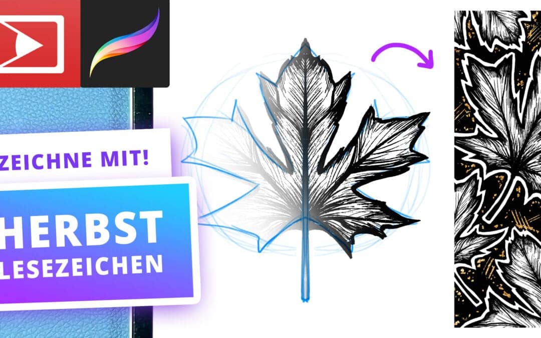 YOUTUBE UPDATE | Herbstblätter Lesezeichen zeichnen für Anfänger 🍁 Procreate Tutorial