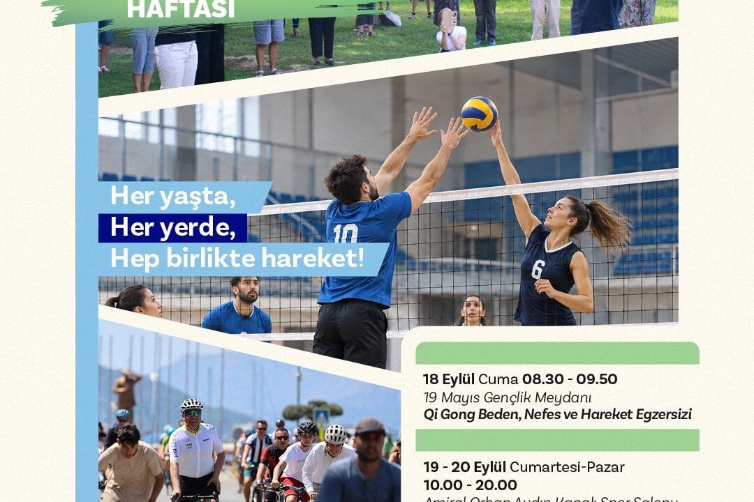 MARMARİS BELEDİYESİ, AVRUPA HAREKETLİLİK HAFTASI KAPSAMINDA 18-20 EYLÜL TARİHLERİ ARASINDA Qİ GONG, VOLEYBOL TURNUVASI VE BİSİKLET SÜRÜŞÜ ETKİNLİKLERİ DÜZENLİYOR. MARMARİS’TE HAREKET DOLU ÜÇ GÜN YAŞANACAK.