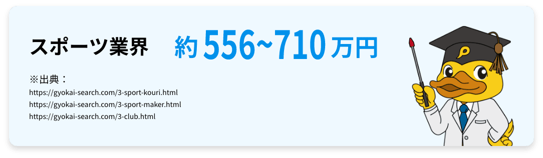 スポーツ業界の年収