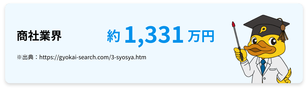 商社業界の年収