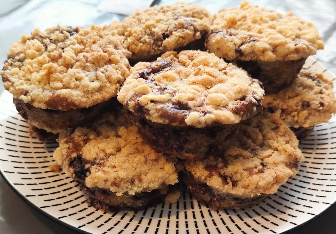 photo de Muffins aux myrtilles avec un crumble