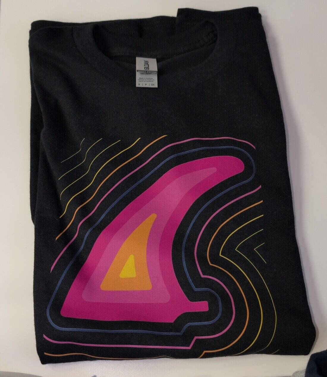 black surfboard fin shirt