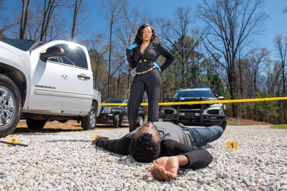 Senior portrait inspired by cinematic storytelling, outdoor setting with symbolic expression.