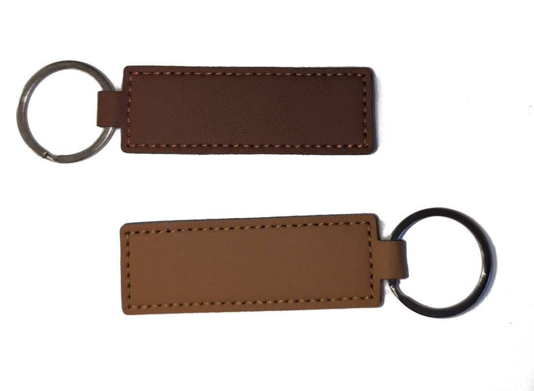 dark and light faux leather key fob for printing or laser engraving