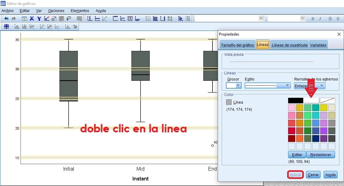 Quitar líneas de fondo en gráficos